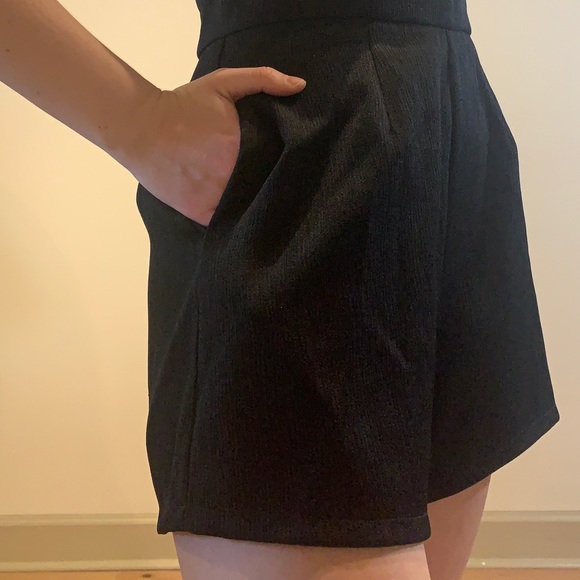 C. Luce Black Halter Top Romper Bow Tied Neck - Picture 3 of 8